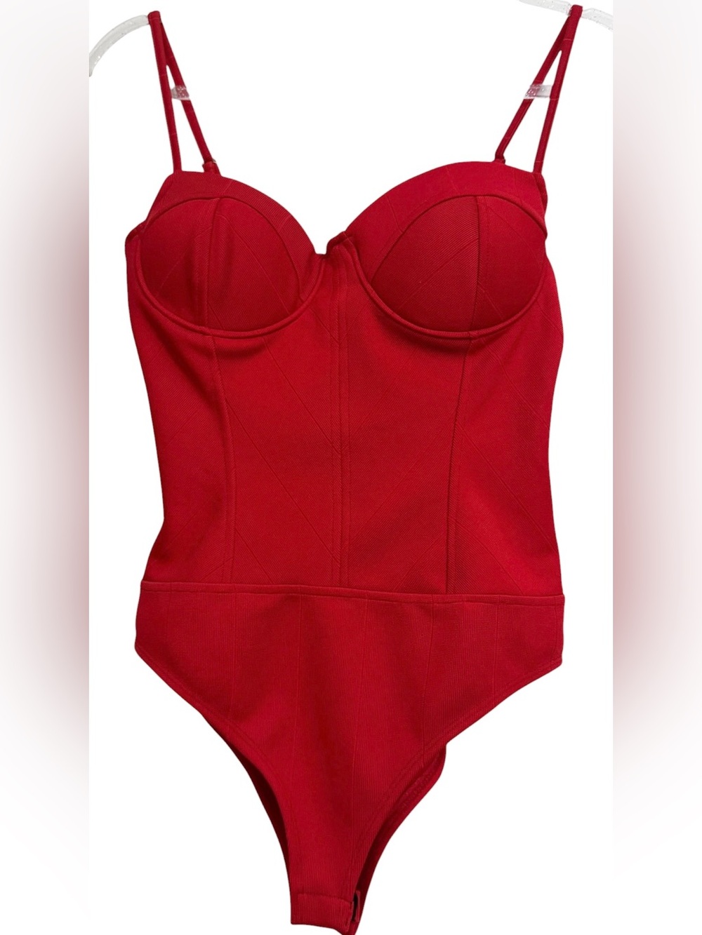 Haute Monde Red Panel Bodysuit Size M